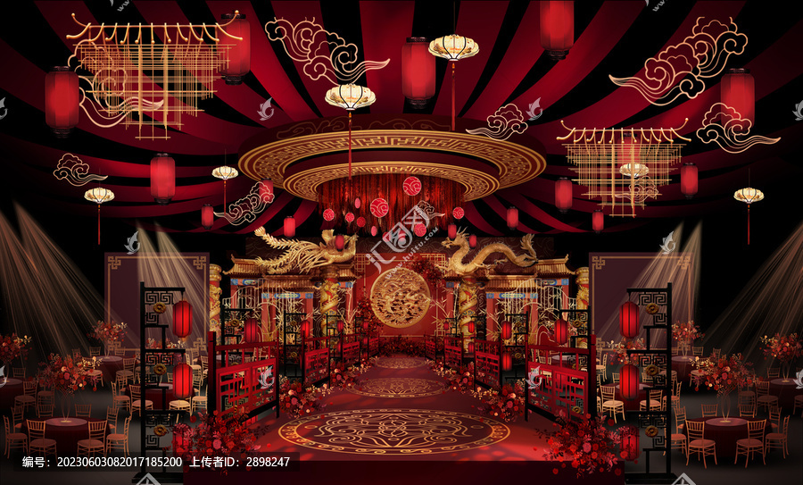 紅金色龍鳳主題婚禮