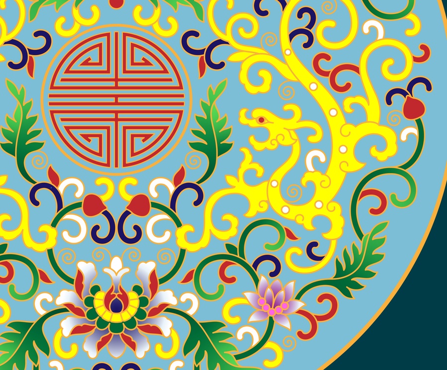 景泰藍(lán)夔龍纏枝蓮紋