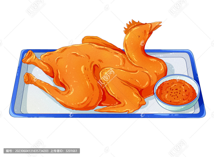 中國風(fēng)西安美食小吃葫蘆雞