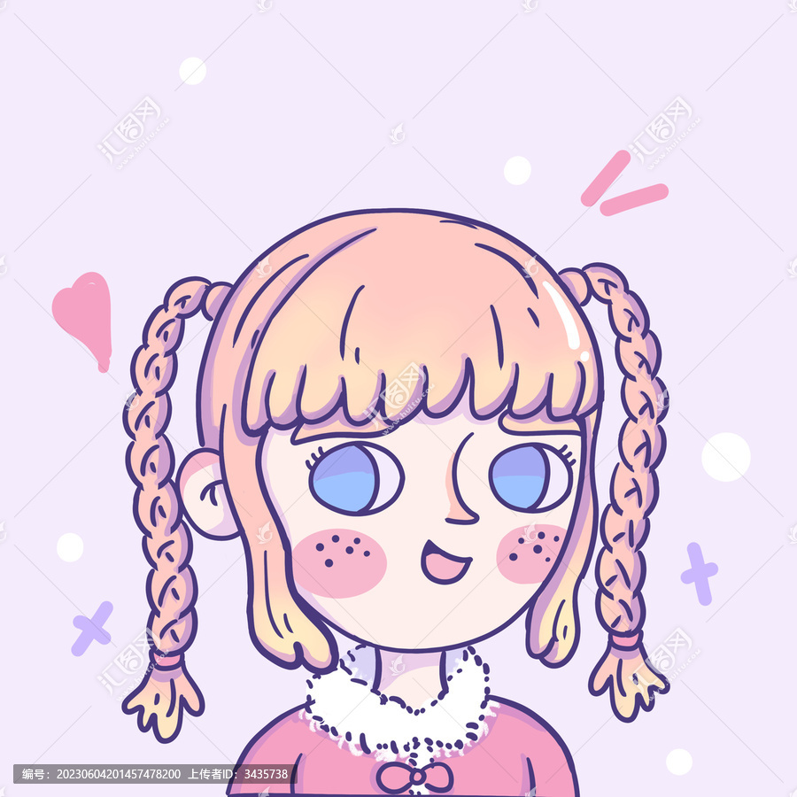扎小辨的女孩