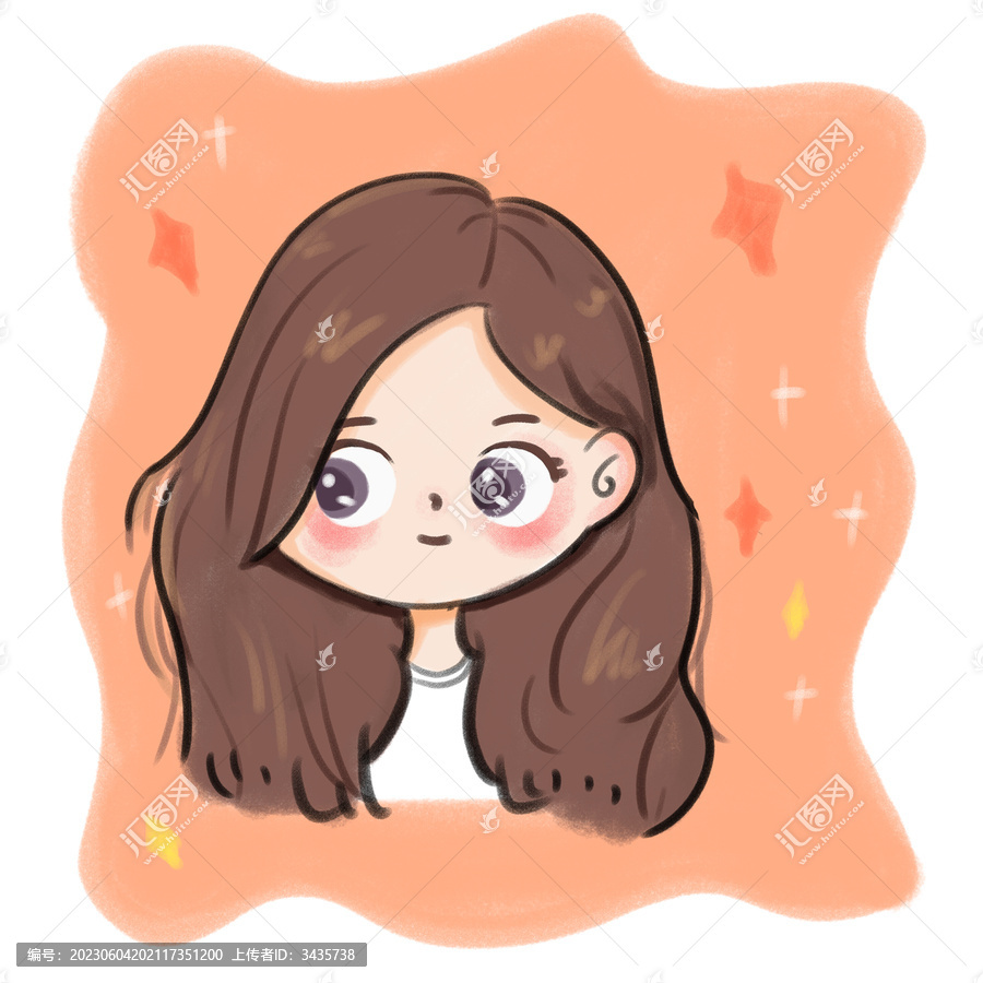 Q版散發(fā)女孩頭像