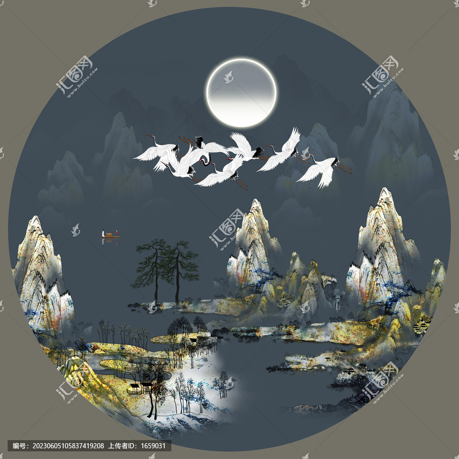 復(fù)古山水畫