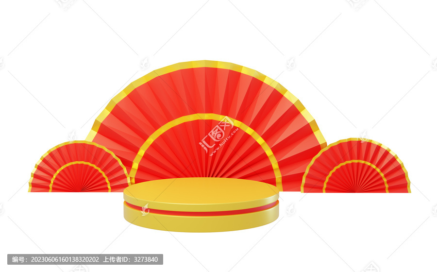 春節(jié)吉祥如意喜事節(jié)日折扇3D