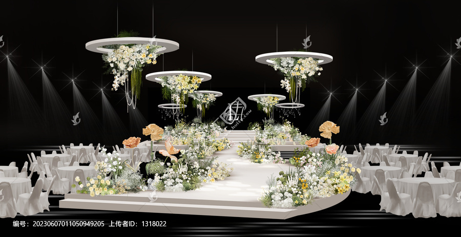 白色花園風(fēng)婚禮舞臺
