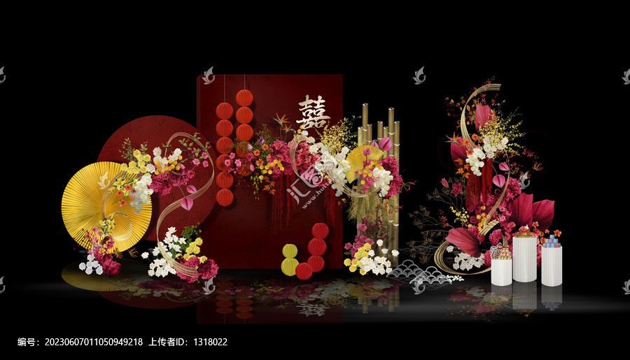 新中式紅色合影區(qū)