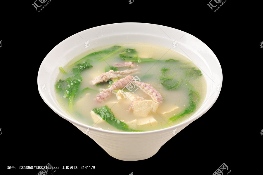 虾爬肉炖豆腐小白菜