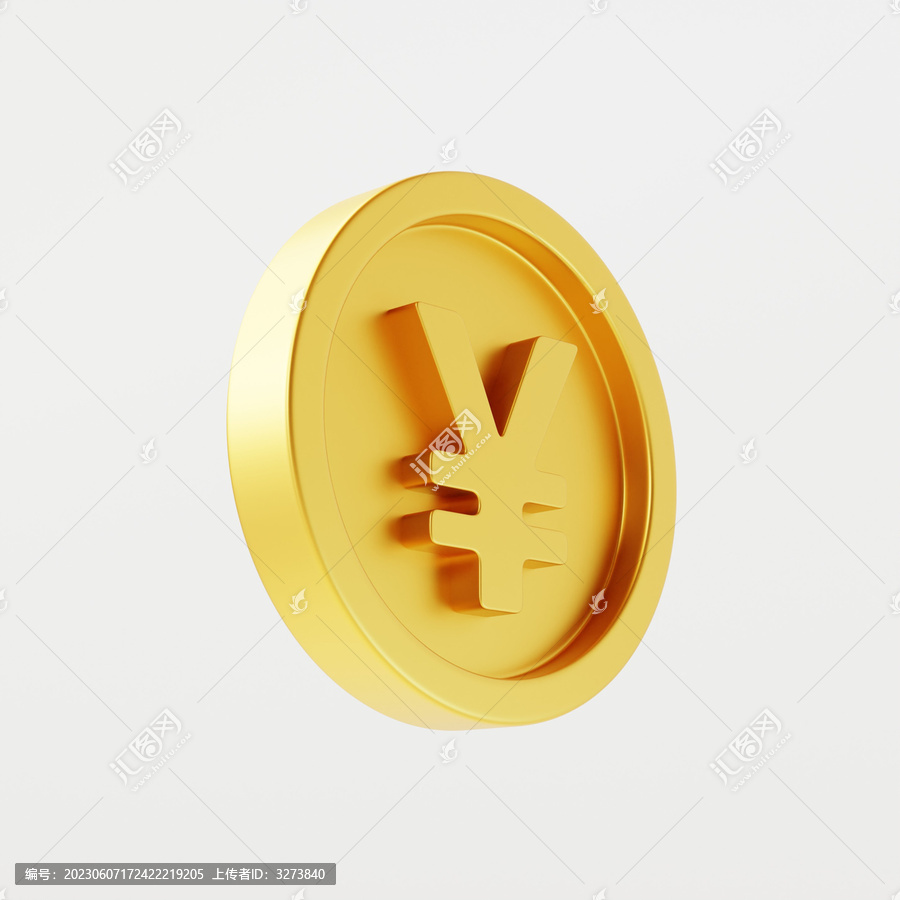 金融銀行理財(cái)金幣側(cè)面3D