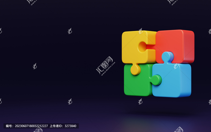 玩具拼圖智力團(tuán)隊(duì)合作模型3D