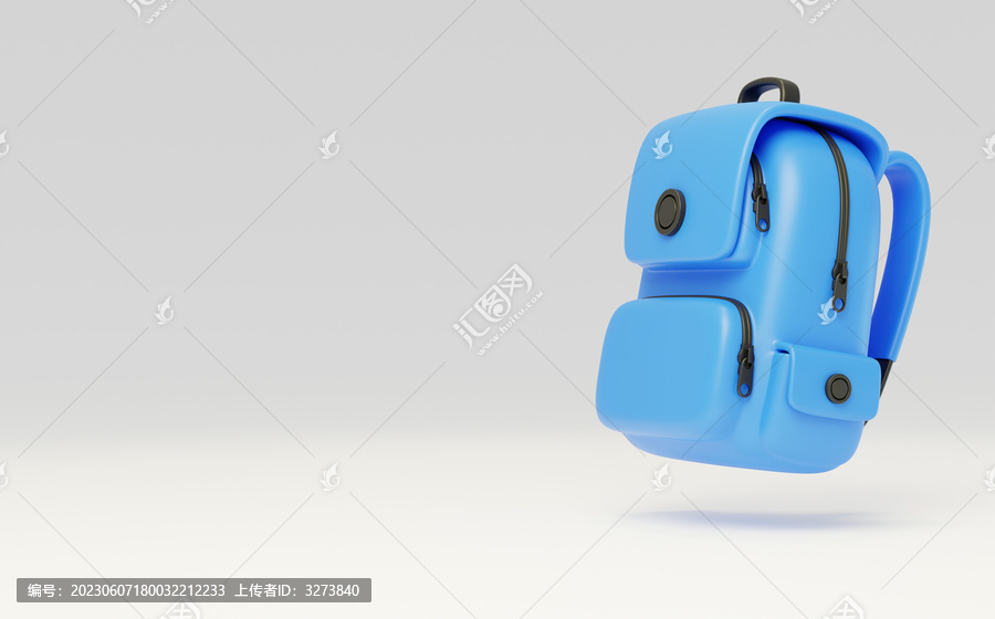 小學(xué)書包背包上學(xué)必備藍(lán)色3D