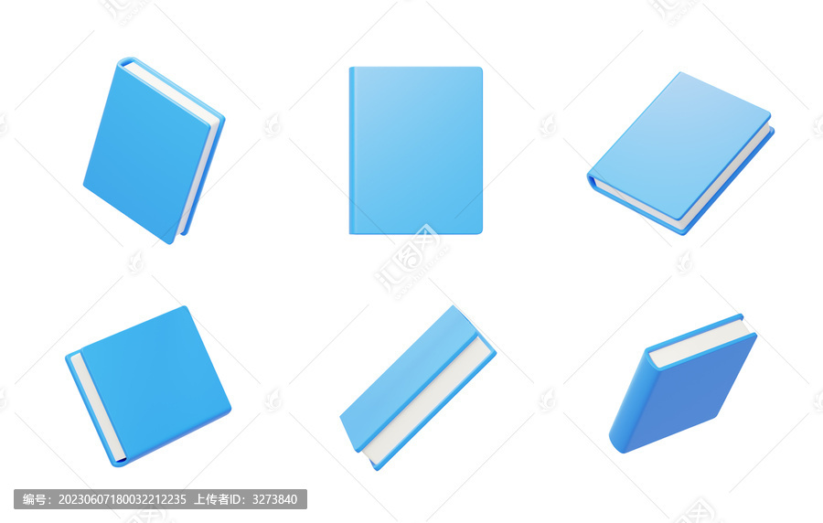 書本學生上課必備書籍圖書3D