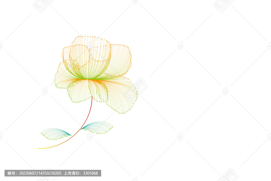 線性花朵
