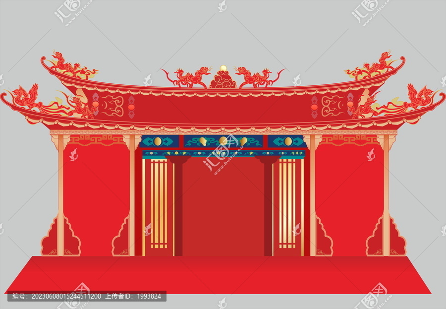 潮汕建筑矢量圖