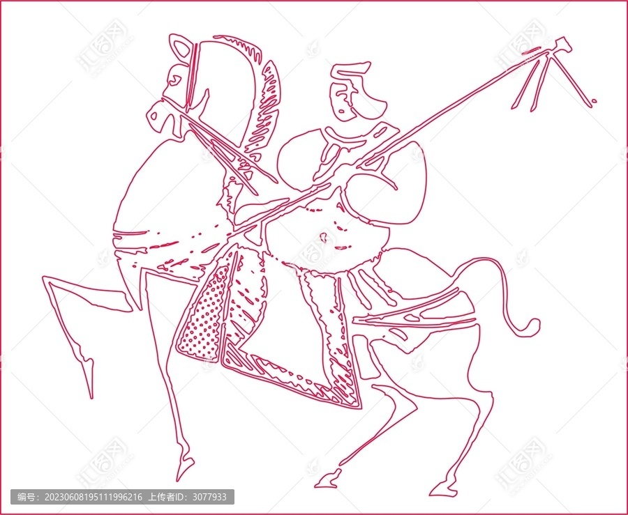 秦汉画像石骑马人物