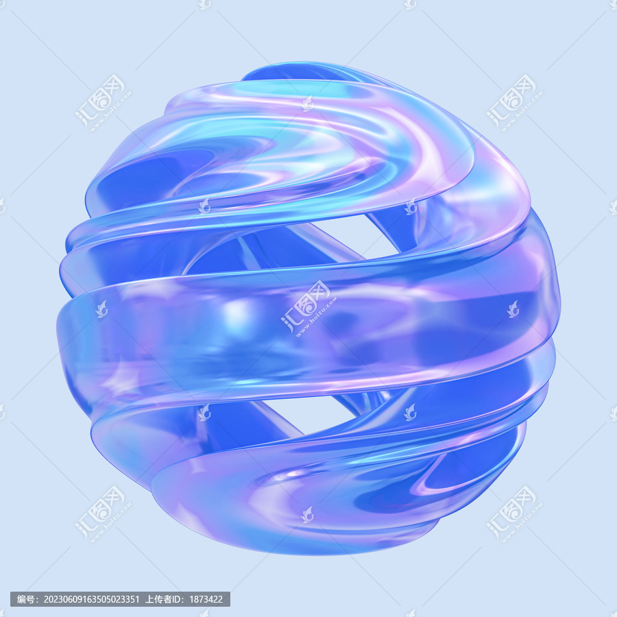 3D未來全息色球狀液體設(shè)計(jì)素材