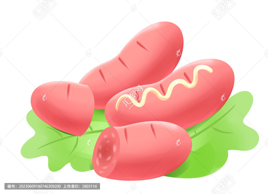 臺式烤香腸插畫