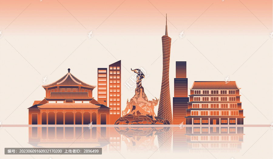 廣州地標建筑插畫