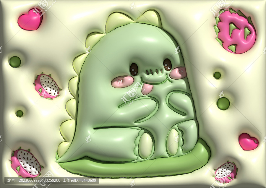 3D立體膨脹風(fēng)格恐龍主題壁紙