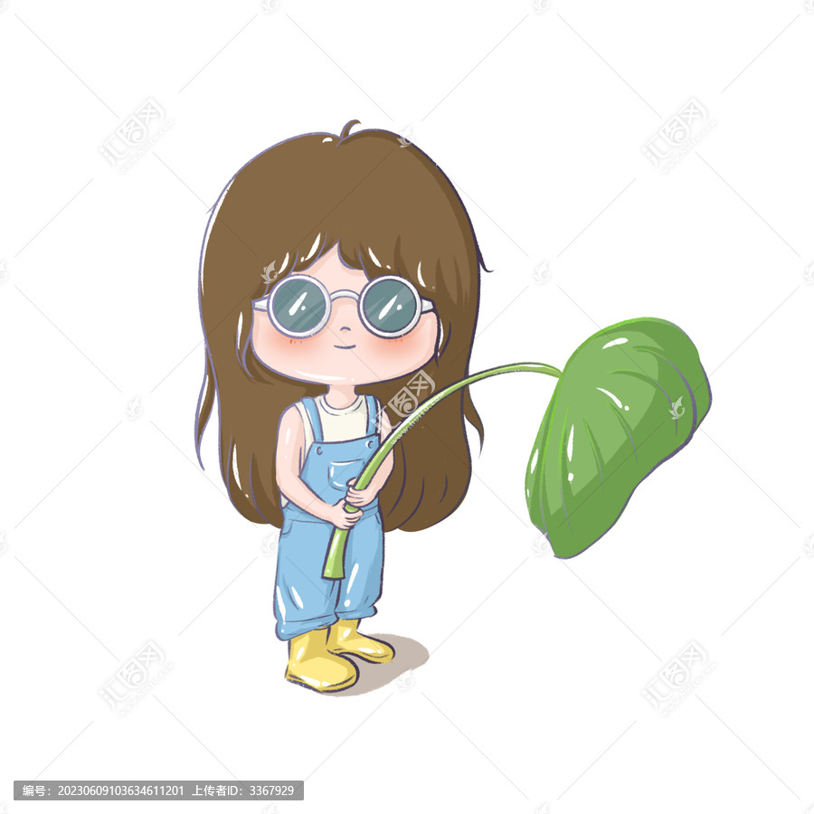 采荷葉的小女孩
