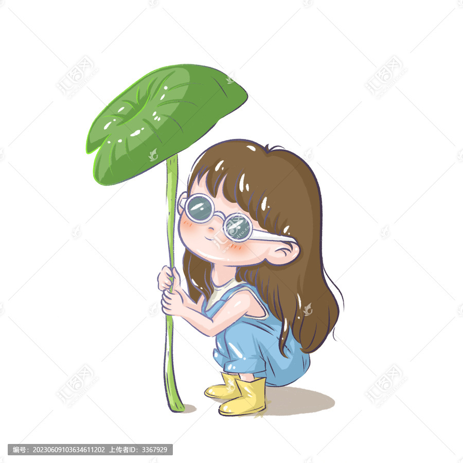 采荷葉的小女孩