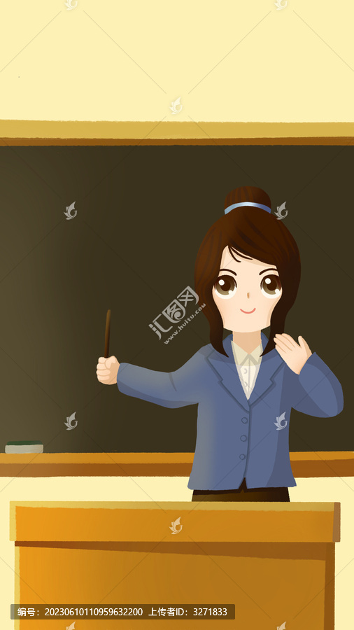 插畫(huà)正在上課的教師