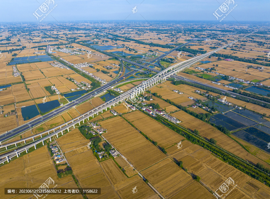 驰骋在田野中的高铁列车