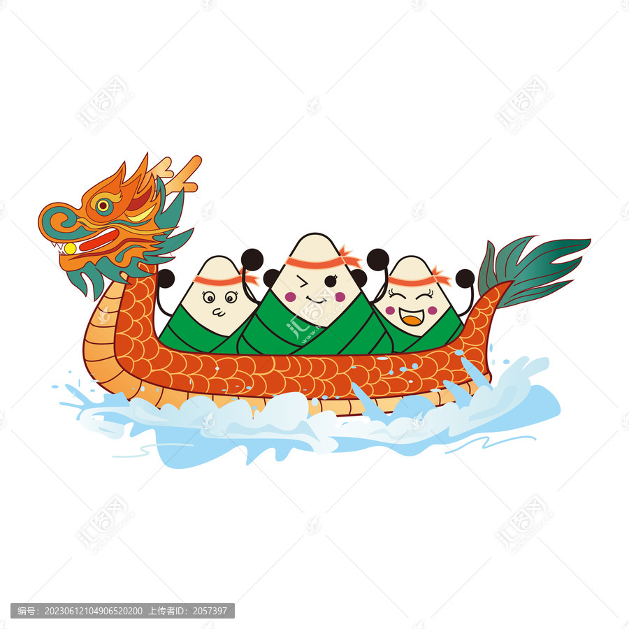 KT011卡通龍船和粽子
