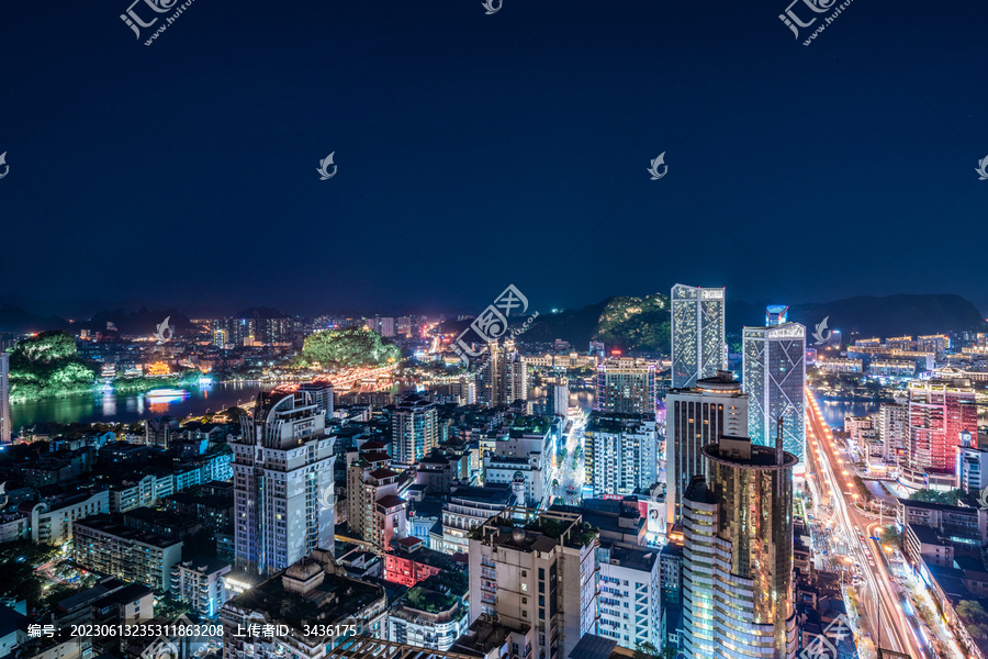 广西柳州市中心城市夜景