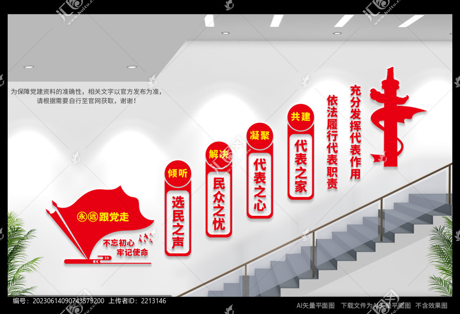 黨代表樓梯間文化墻