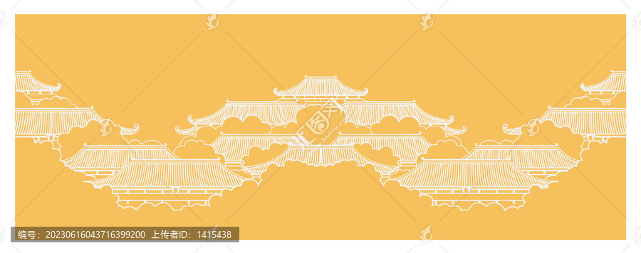 故宮建筑適量線稿插畫