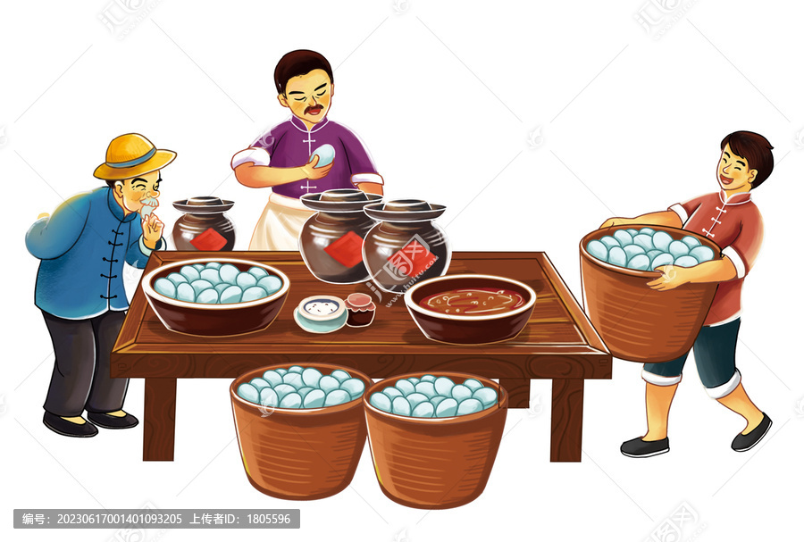 農(nóng)家咸鴨蛋鴨插畫