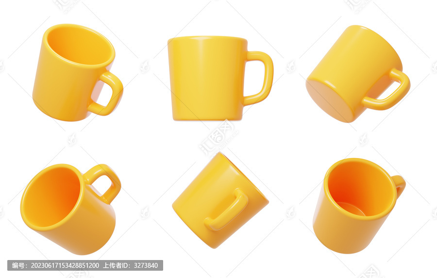 馬克杯裝水休閑容器3D