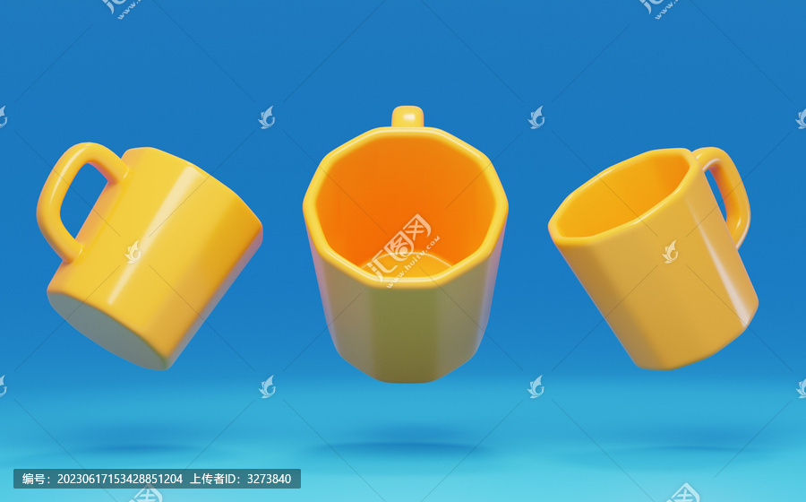 馬克杯裝水隔熱容器3D