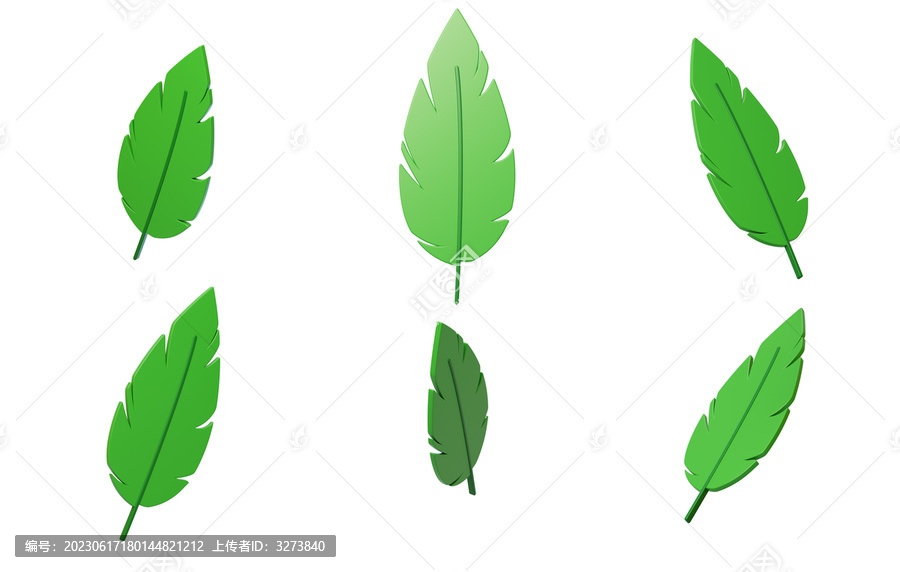 绿化植物空气清新叶子树苗3D