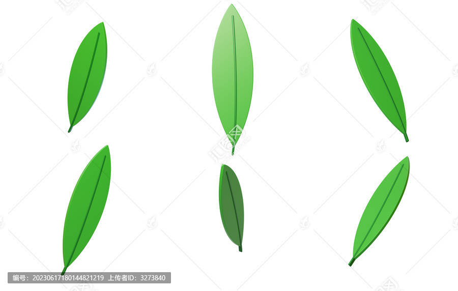 装饰绿化植物清新叶子树苗3D