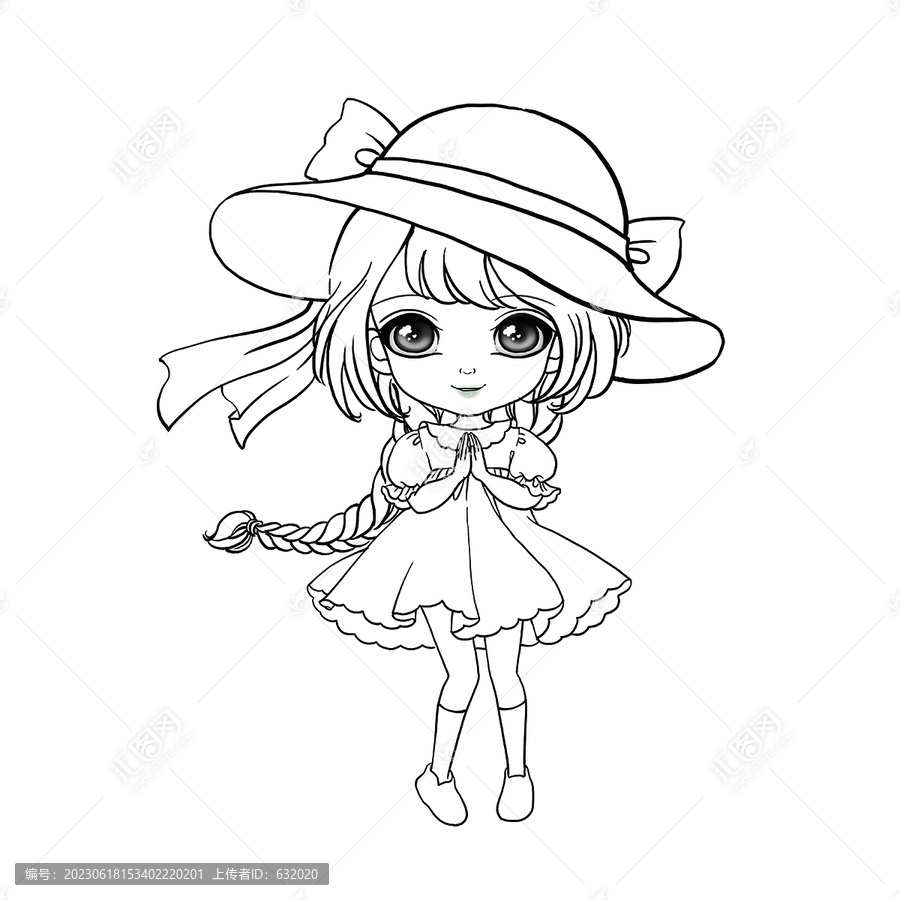 戴帽子的女孩圖片