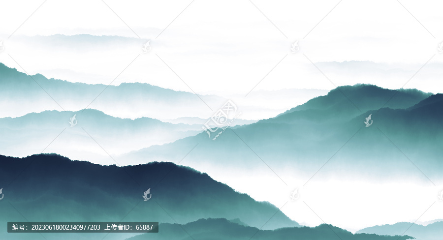 水墨山