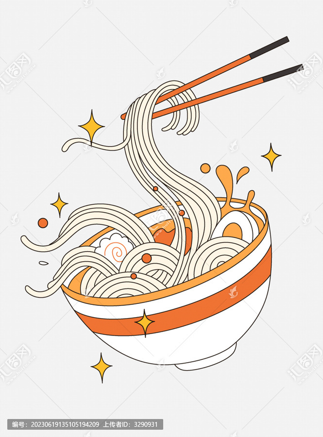美味拉面矢量插畫