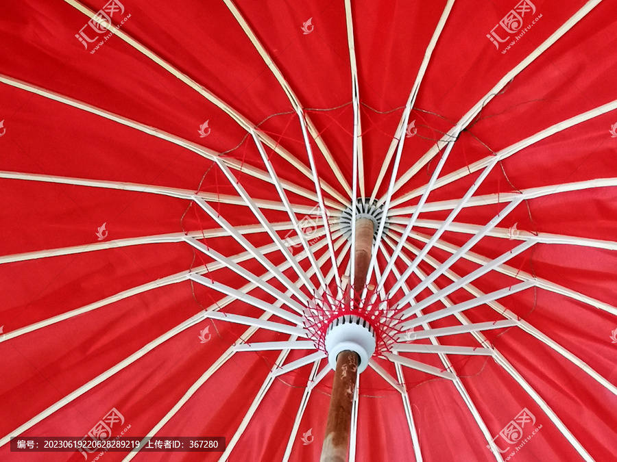 红色雨伞特写