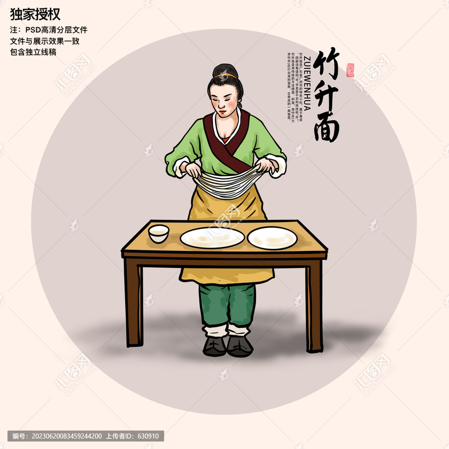 竹升面插畫