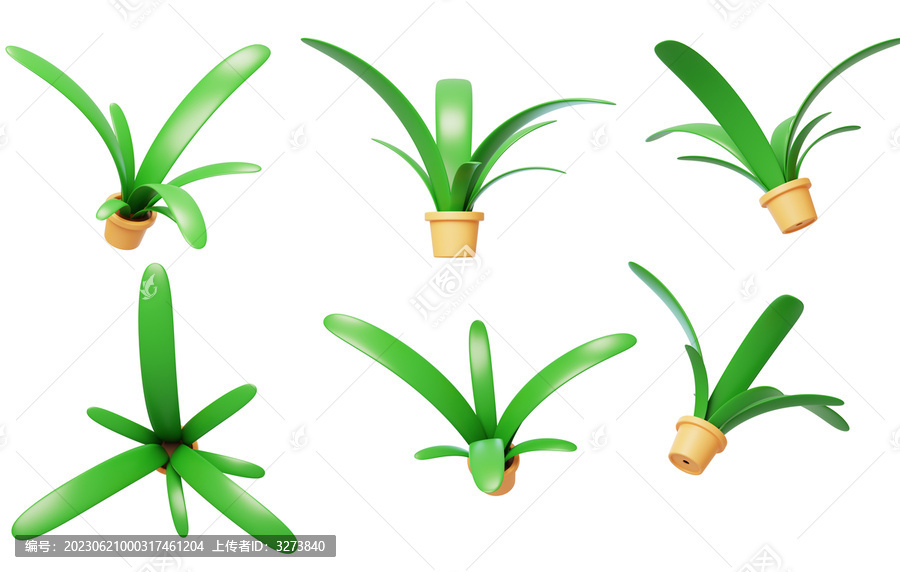 園藝綠植盆栽植物盆景種植3D