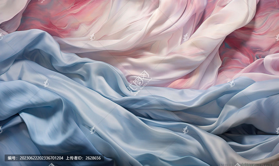 紅藍(lán)絲綢綢緞質(zhì)感背景