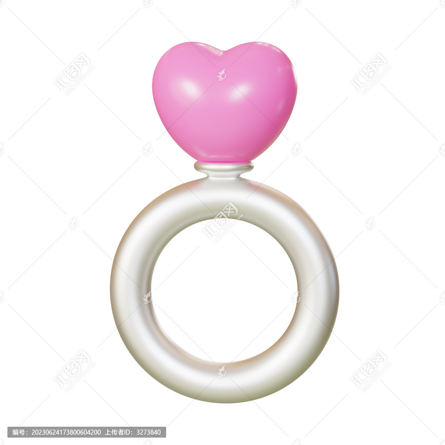 七夕求婚表白結婚心形戒指3D