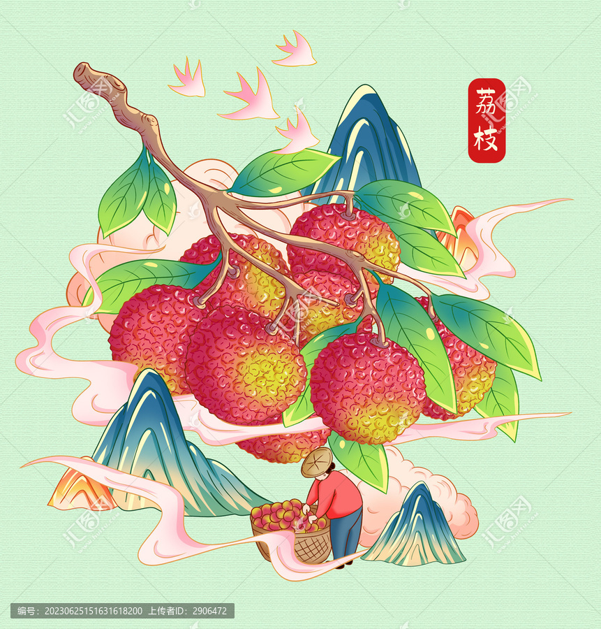 荔枝手繪插畫(huà)