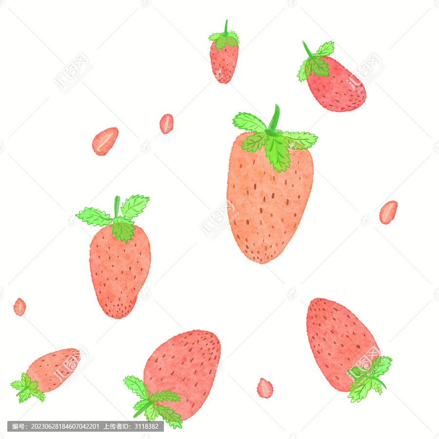 水彩草莓