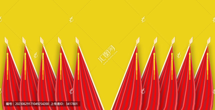 十面紅旗素材