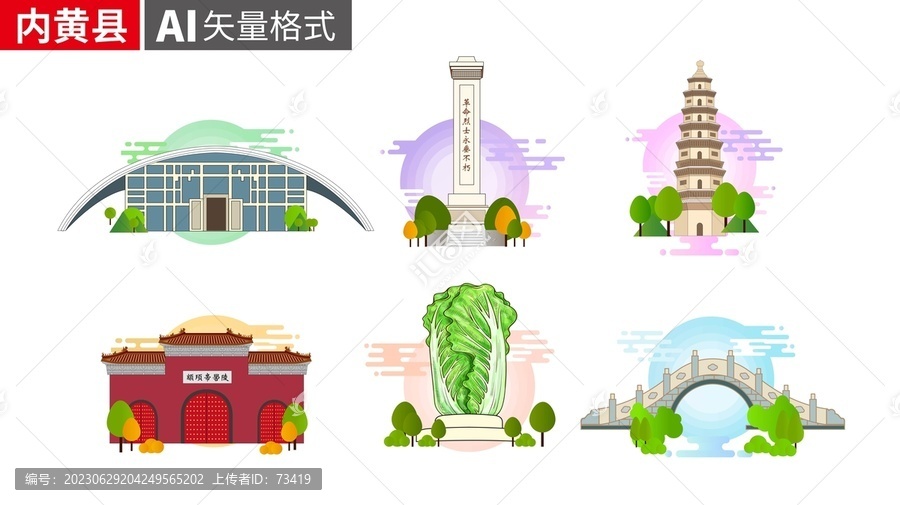 内黄县著名地标建筑景点素材