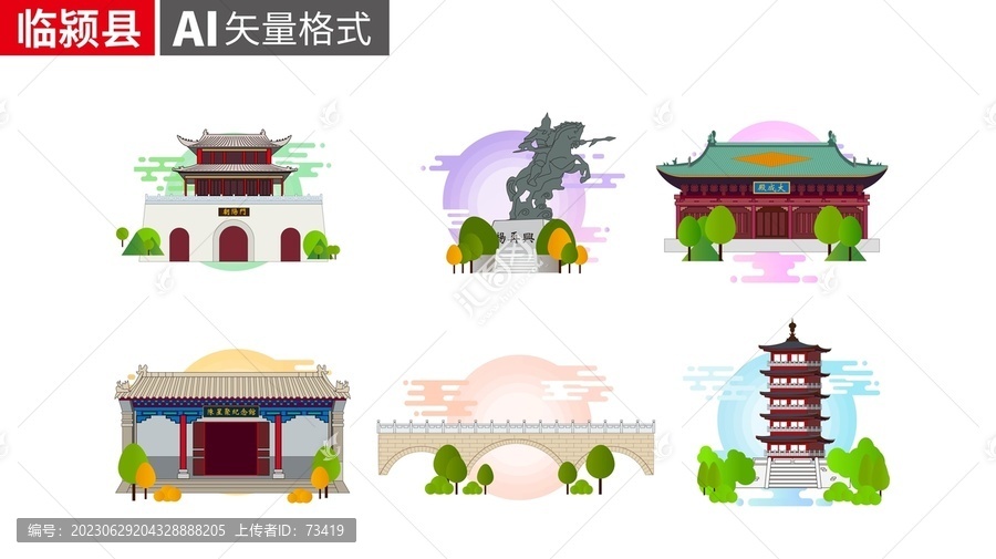 臨潁縣著名地標建筑景點素材