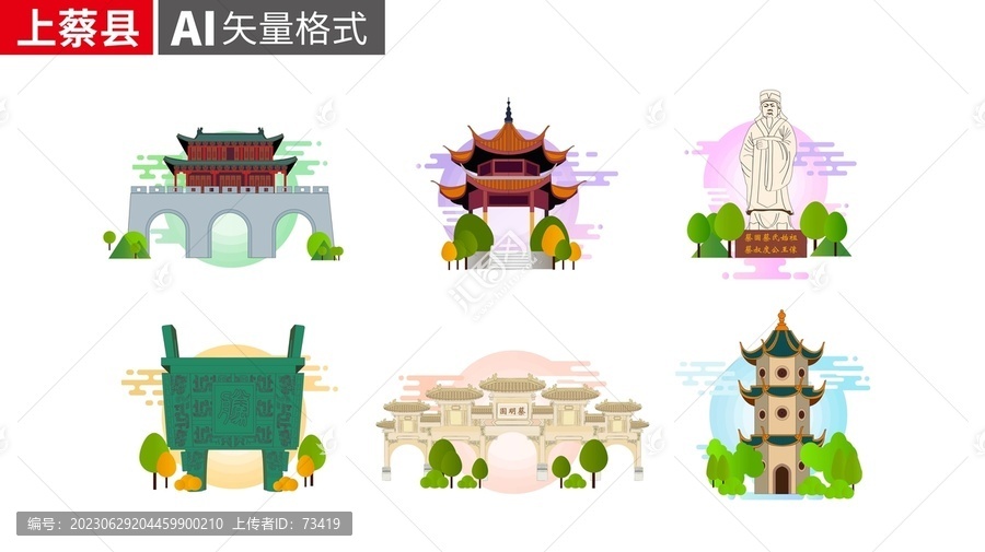 上蔡縣著名地標(biāo)建筑景點(diǎn)素材