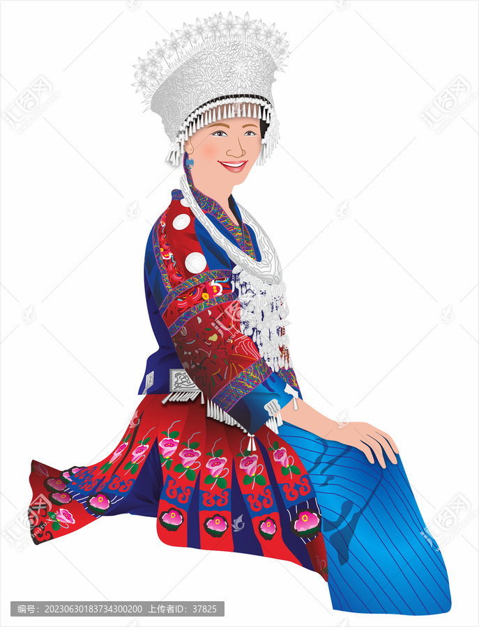 土家族美女矢量圖片