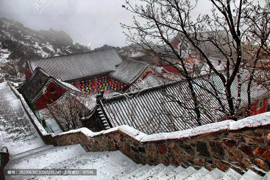 泰山顶雪景